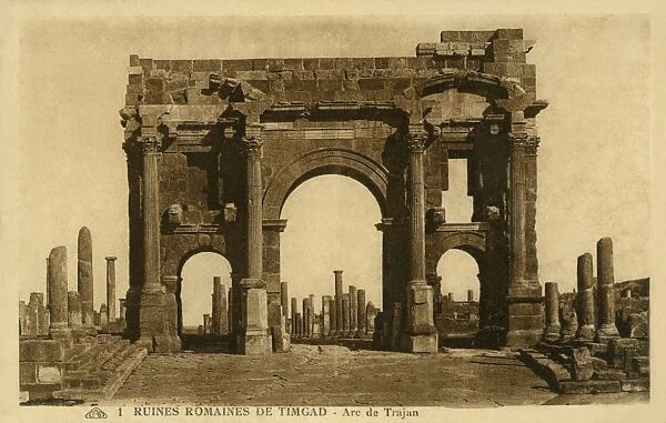 Arc of Trajan in the Roman ruins of Timgad
