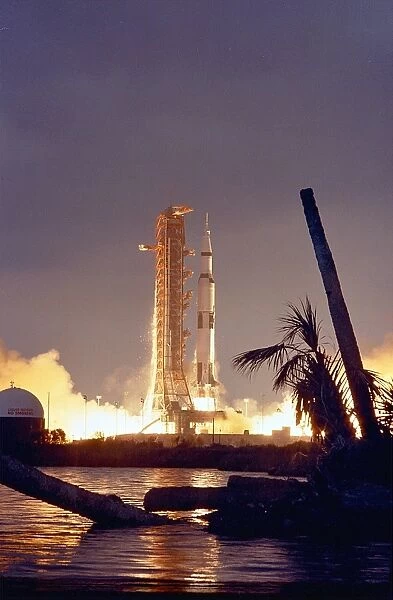 Apollo 14 Launch. The Apollo 14 Saturn V Space Vehicle, carrying Astronauts Alan B