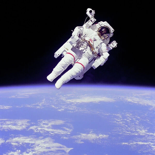 Backpacking. Mission Specialist Bruce McCandless II ventured further away