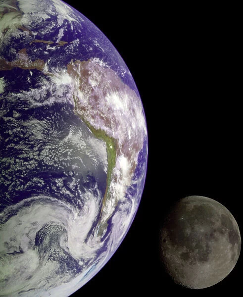 The Earth and Moon. During its flight, the Galileo spacecraft returned images of the Earth
