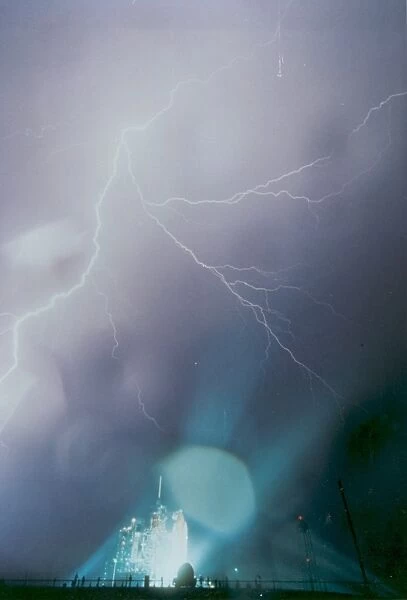 Lightning Above the STS-8 Launch Pad