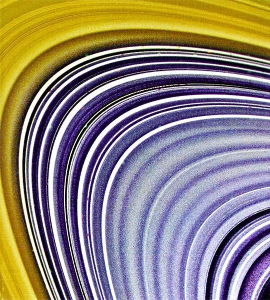 Saturns Rings. This Voyager 2 view, focusing on Saturn's C-ring 
