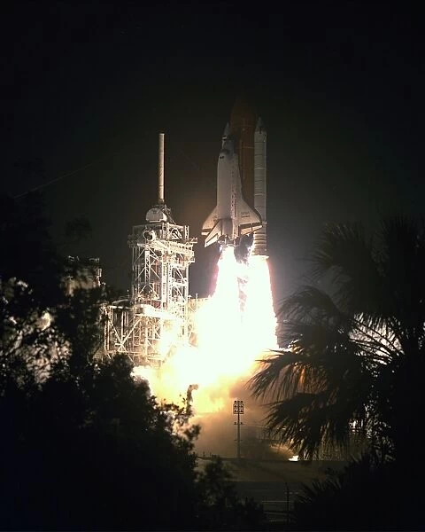 STS-56 Launch. The second try works like a charm as the Space Shuttle Discovery lifts off
