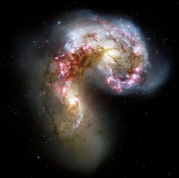 Antennae colliding galaxies, Hubble image