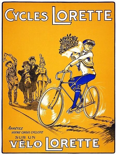 France: Advertising poster for Cycles Lorette'bicycles, Paris, c. 1910