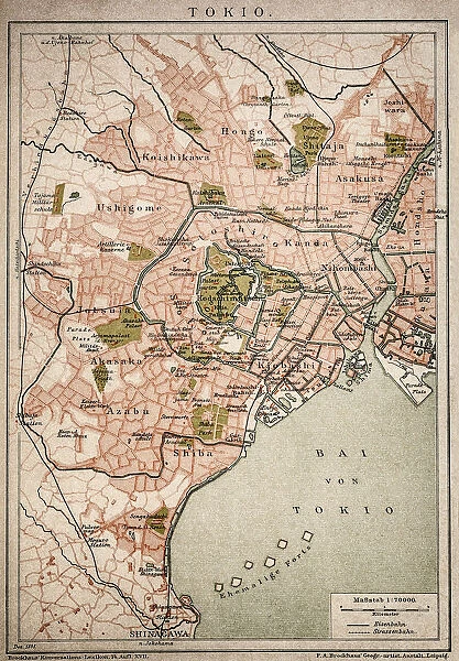 Vintage map of Tokyo