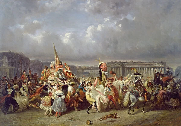 Carnival in the Place de la Concorde, Paris, c. 1845 (oil on canvas)