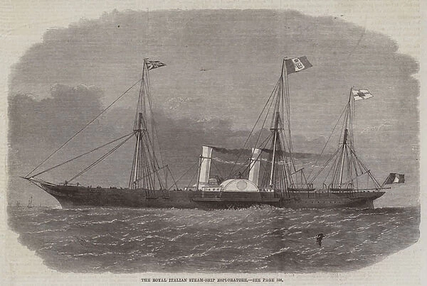 The Royal Italian Steam-Ship Esploratore (engraving)