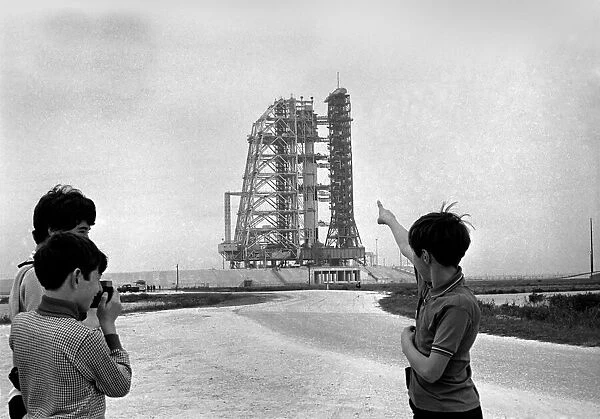 Visitors at NASA Space Station in Florida, U. S. A a few hours before Apollo 12 blasted off