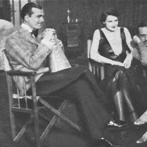 A scene taken during the filming of The First Born (1928)