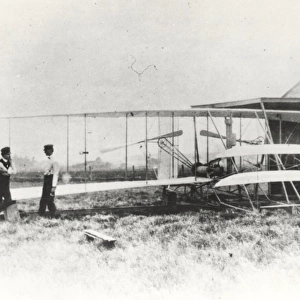 Wilber and Orville Wright with Flyer II at Huffman Prairie