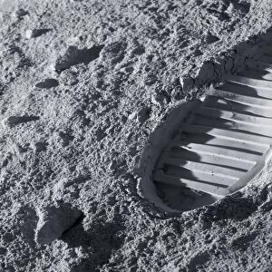 Astronaut footprint on the Moon