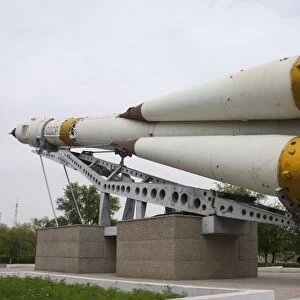 Soyuz rocket in park in Baikonur
