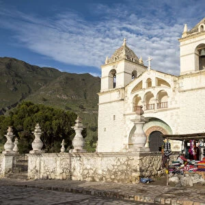 South America, Peru, Colca Canyon, church in indian village of Maca