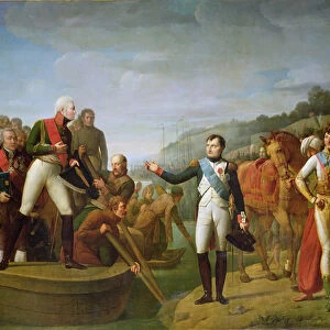 Farewell of Napoleon I (1769-1821) and Alexander I (1777-1825) after the Peace of Tilsit