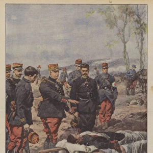 General Castelnau, commander of the French armies in Lorraine, swears by his sons corpse... (colour litho)
