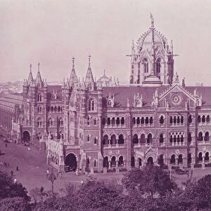 Victoria Terminus Station, Bombay (b / w photo)