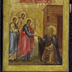 The Apparition of the Holy Trinity to Saint Alexander Svirsky, 19th century. Artist: Russian icon