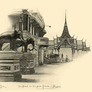 Entrance to the royal palace in Bangkok, Siam, 1898. Creator: Christian Wilhelm Allers