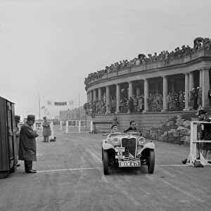 Singer of DE Harris competing in the Blackpool Rally, 1936. Artist: Bill Brunell