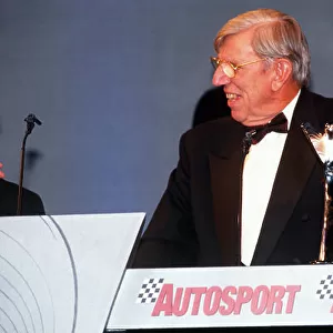 1998 Autosport Awards. Grosvenor House Hotel, Park Lane, London. 6 December 1998. Ken Tyrrell wins the John Bolster Award for technical achievement, portrait. World Copyright: LAT Photographic. Ref: Colour Transparency